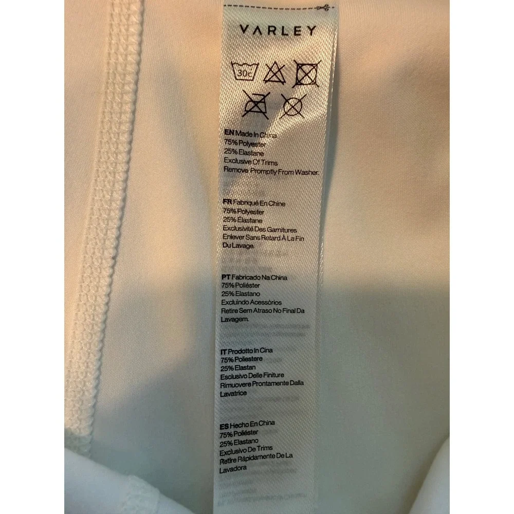 Varley FreeSoft High Rise 4" Biker Shorts White XL Athleisure - Picture 7 of 7
